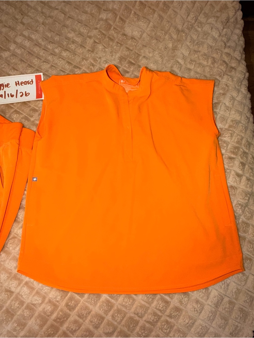 Figs Bright Orange Kids Sleeveless Tank Top